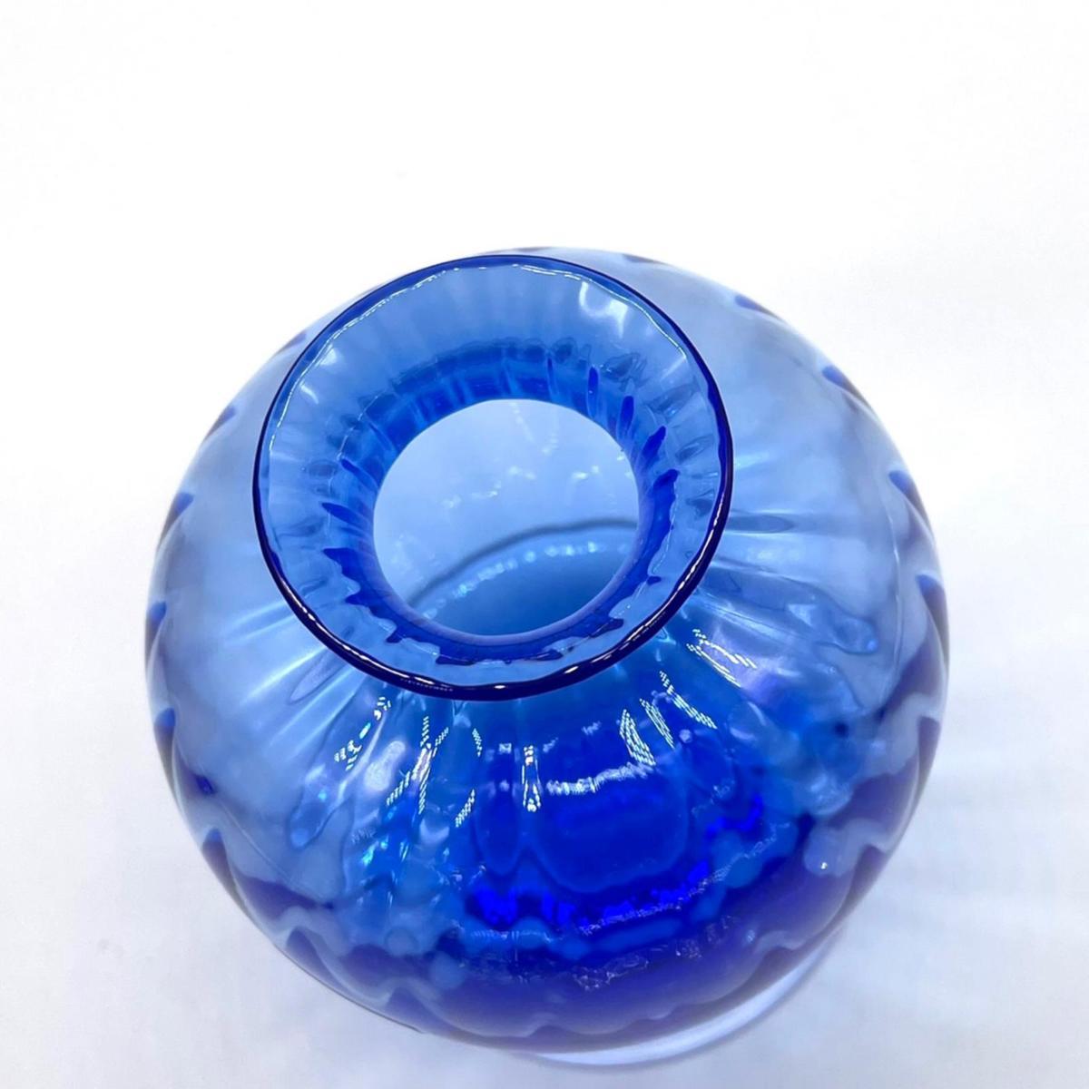 ☆Baccarat バカラ アクアレーユ ミニフラワーベース 花瓶 ブルー系