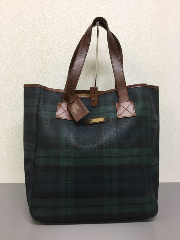POLO RALPH LAUREN ポロ ラルフローレン PVC チェック柄 トートバッグ