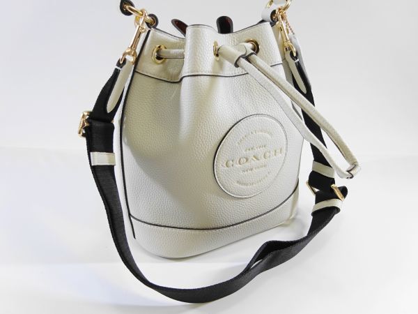 新品 未使用 95 d】 COACH コーチ 巾着 バッグ ショルダー付き デニム 