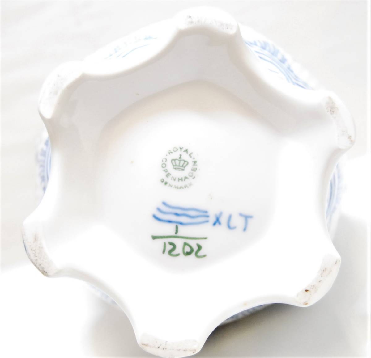 8M ロイヤルコペンハーゲン ブルーフルーテッド フルレース コーヒーポット 大型 ROYAL COPENHAGEN DENMARK デンマーク 1円スタート_5