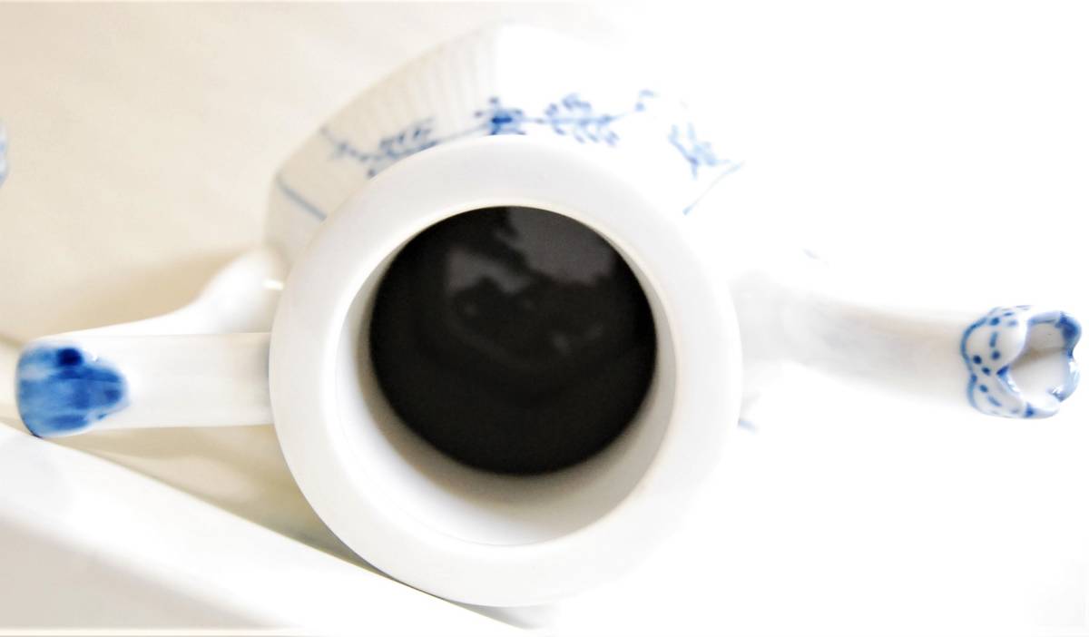 8M ロイヤルコペンハーゲン ブルーフルーテッド フルレース コーヒーポット 大型 ROYAL COPENHAGEN DENMARK デンマーク 1円スタート_9