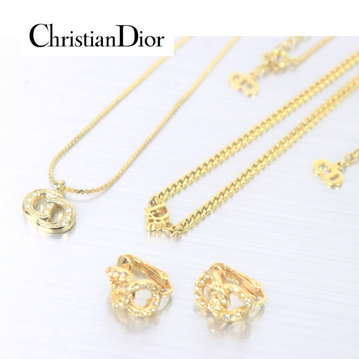 美品】 Christian Dior ディオール ネックレス イヤリング 3点セット 