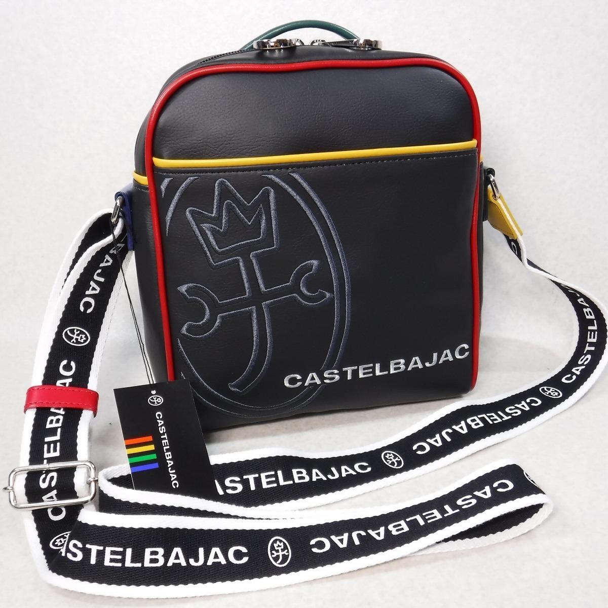 カステルバジャック A5 CASTELBAJAC ミニショルダーバッグ 耐水 ノワ | ショルダーバッグ インサイト トートバッグ メンズ 家紋刺繍+ロゴプリント入りナイロンハット バッグ ボディバッグ 帆布 カステル