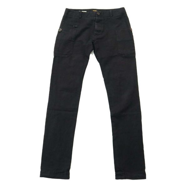 DIESEL ディーゼル Black Gold 高級ライン★ 麻 リネン混 スキニー ベンダー パンツ Sz.28　メンズ 黒　A2B01972_4#P