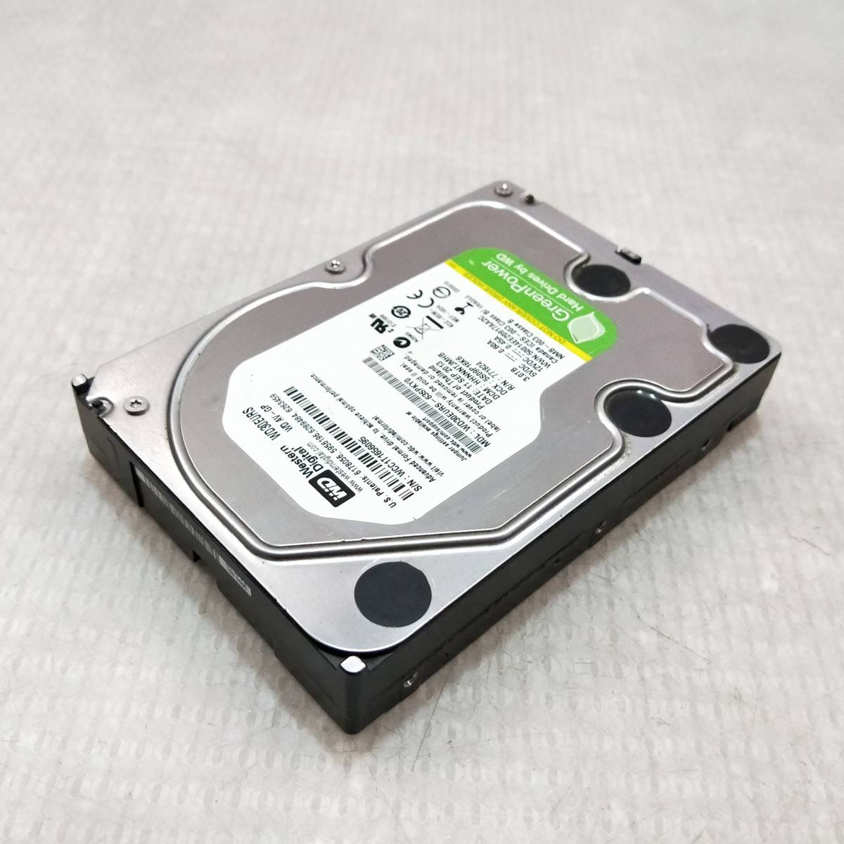 中古パーツ】3.5インチ SATA HDD 3TB 1台 正常 WDC WD30EURX 使用時間0H □