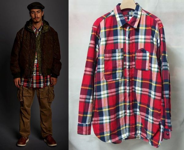 20AW Engineered Garments エンジニアードガーメンツ Work Shirt Twill Plaid ワーク シャツ S チェック