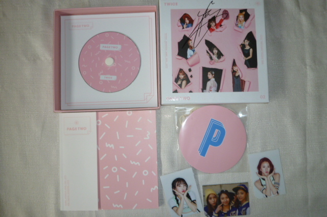 新品 TWICE 直筆サイン書き込み アルバム 韓国版 PAGE TWO ピンク 