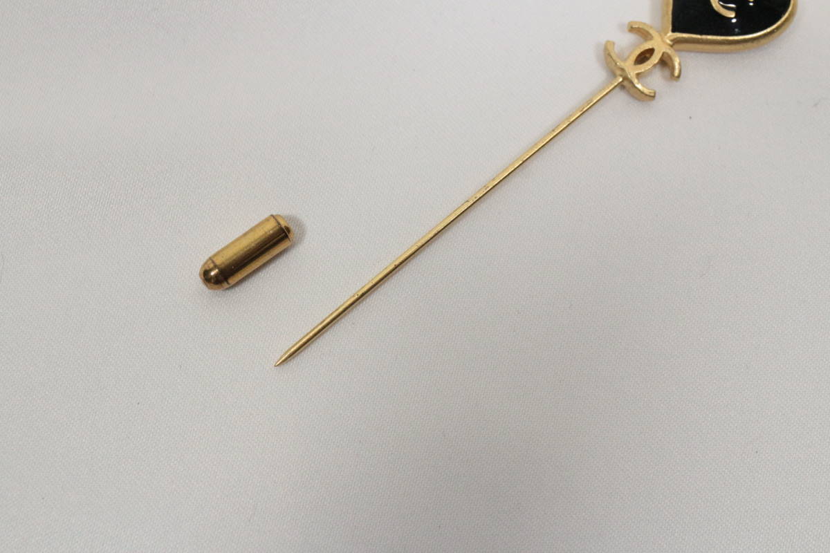 4E0102【本物保証】シャネル ピン ブローチ ハート ココマーク ロゴ  