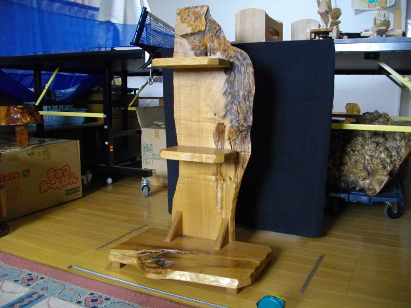 □送料無料！□天然木3段花台・H86×W50×D34cm□木製□無垢