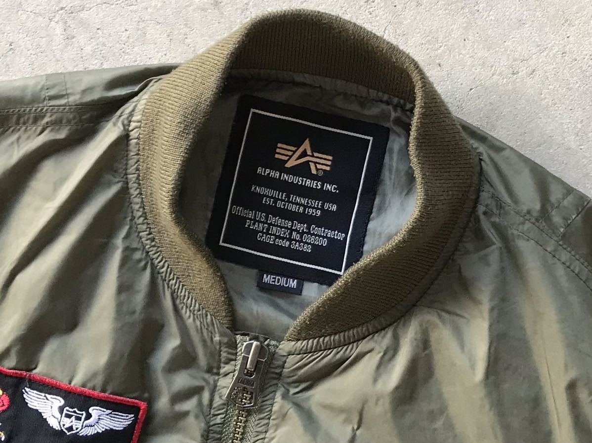 ALPHAアルファ L-2Bフライトジャケットワッペン カスタム MA-1系 M ALPHA INDUSTRIES ワッペンカスタム L-2Bフライトジャケット M