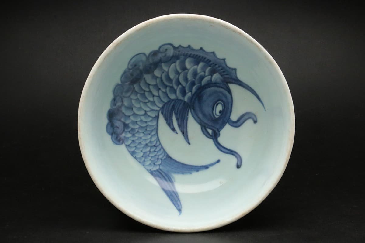 朝鮮美術 李朝 白磁染付 雲龍紋様 大壺 朝鮮美術 李朝 白磁