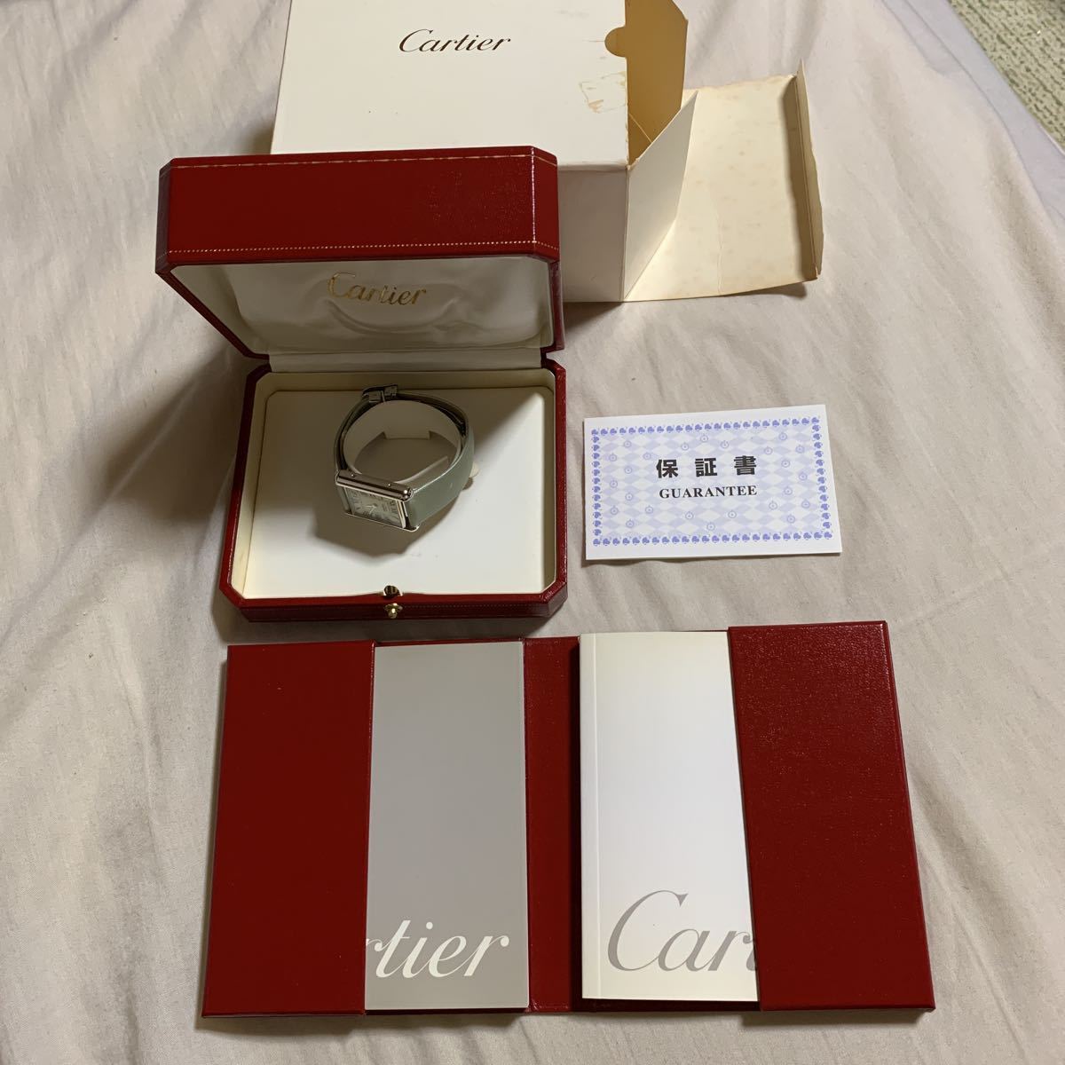 カルティエ LM QZ 箱 コンプリート 保証書 タンク ルイ YG タンク 