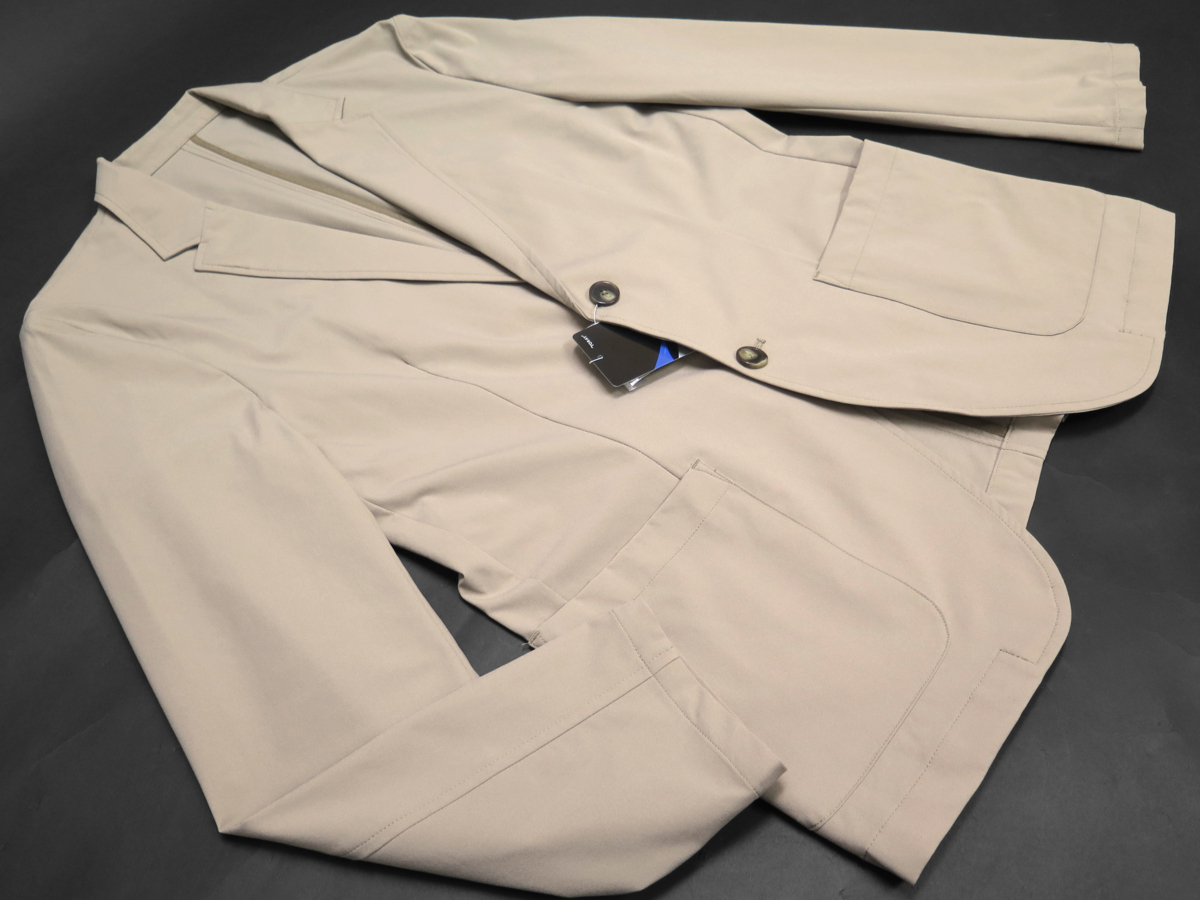 3312●THE SHOP TK タケオキクチ●新品　洗濯機OK 【プライムフレックス】 ストレッチ セットアップスーツ　ベージュ/M