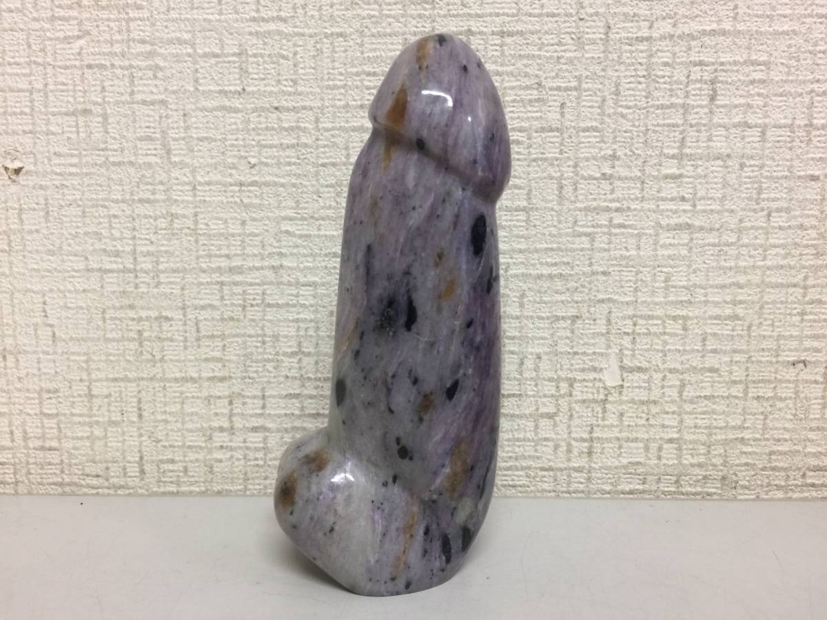 天然石で作られた顔のついた男根 プリミティブ　珍品 子宝 彫刻 子宝 縁起物 珍宝 男性器 生命の源 置物 石彫 男根 子宝 縁起物 約11.5cm 285g A4