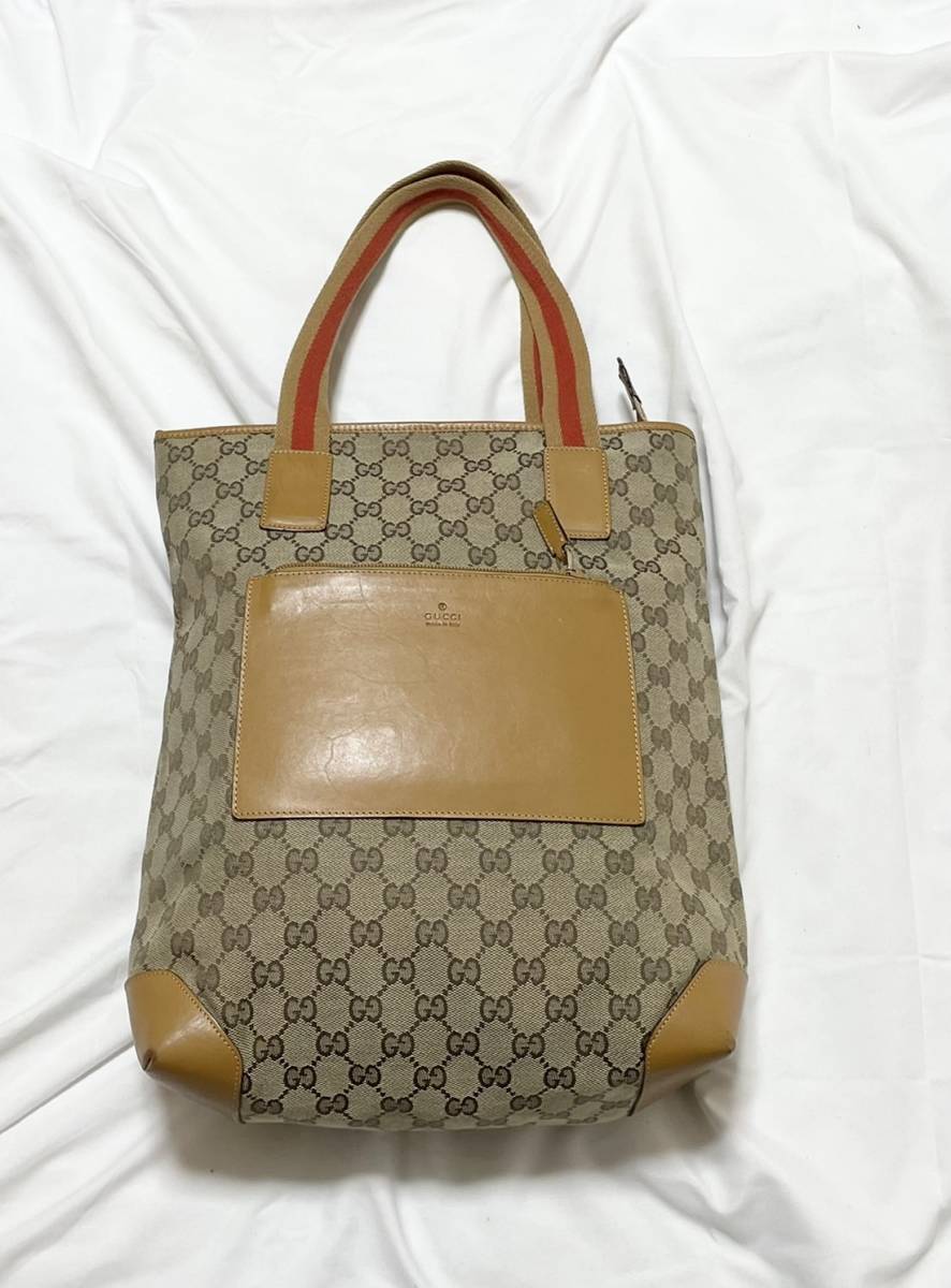 最新作，爆買い イタリア製 GUCCI グッチ GGキャンバス&times;レザー トートバッグ ハンドバッグ 002 0401 381865(その他)｜売買されたオークション情報、yahooの商品情報をアーカイブ公開 - オークファン かばん、バッグ