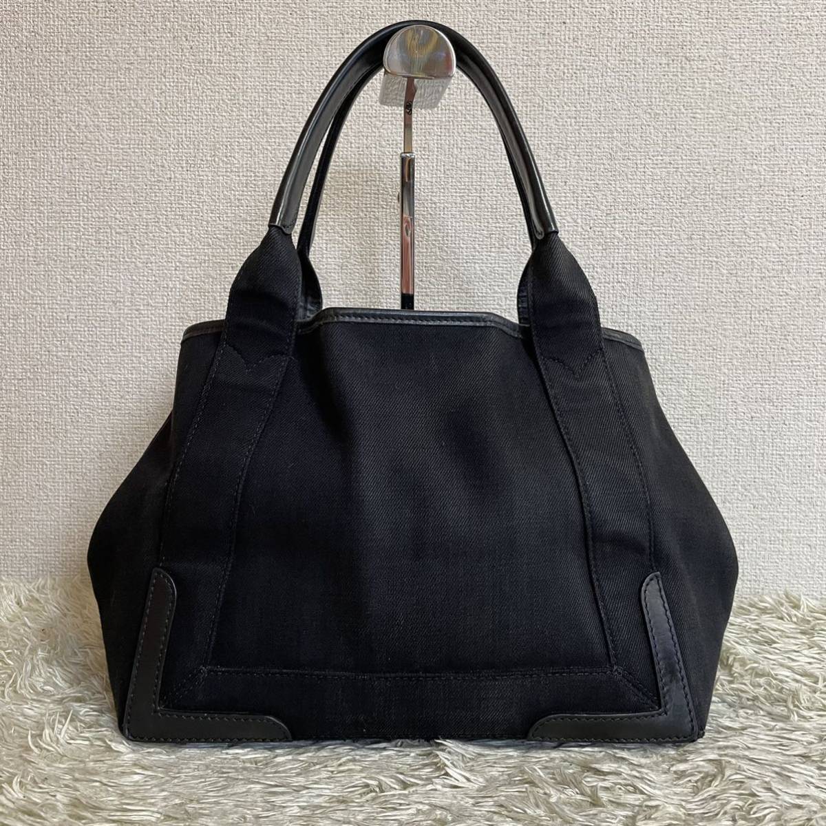 1円【極美品】BALENCIAGA バレンシアガ ネイビーカバスS トートバッグ 