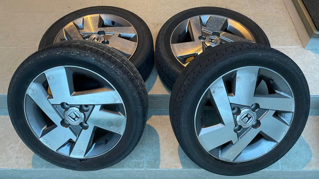 ★165/55R14 ホンダ純正アルミホイール ノーマルタイヤセット４本★ライフ 14インチ アルミホイール ホンダ純正 バリ山165⁄55⁄14インチ 4本