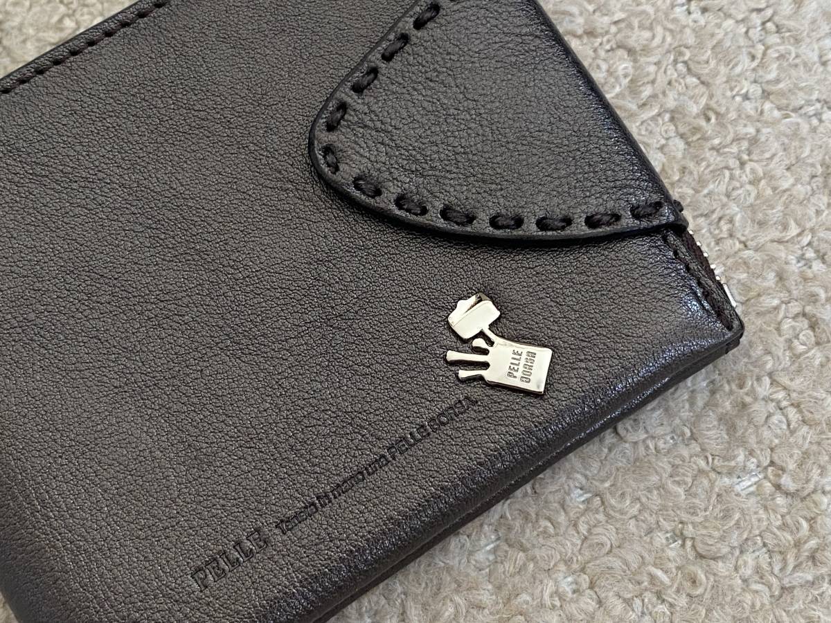 ★未使用【PELLE BORSA/ペレボルサ】婦人本革製二つ折り財布（小銭入れ付き）★