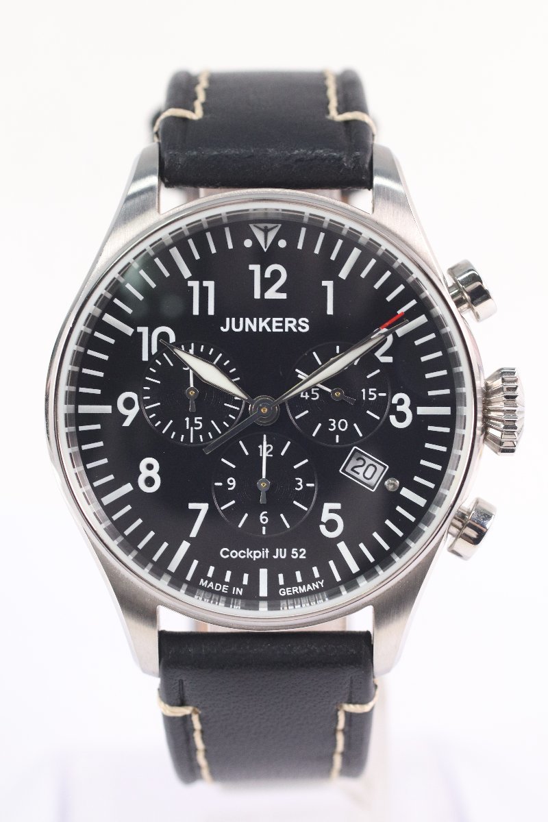 美品】JUNKERS ユンカース Cockpit JU52 クォーツ クロノグラフ デイト 