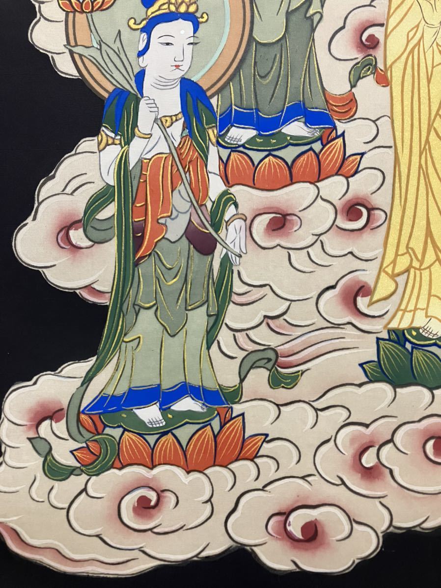 十三仏 不動明王 菩薩 大日如来 仏画 古い掛け軸(掛軸) 肉筆細密描画