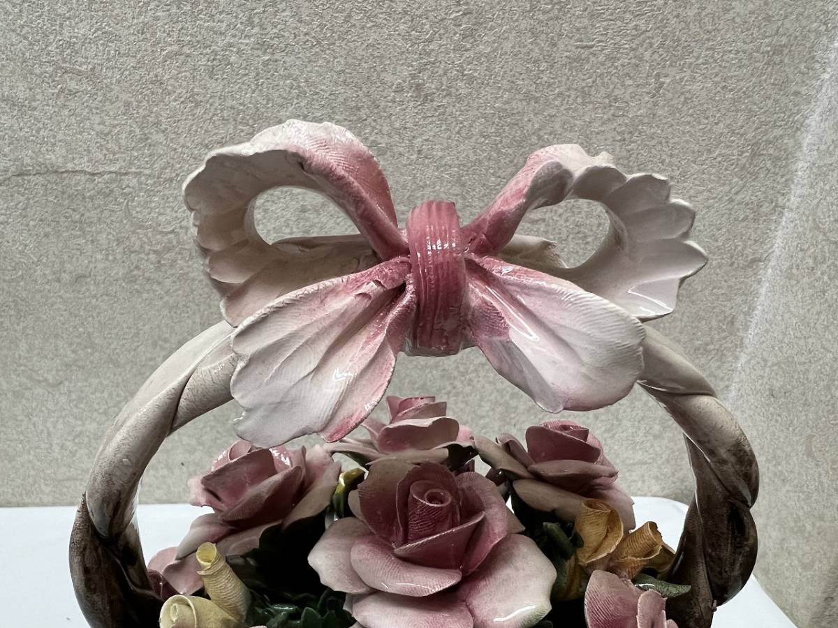 □アンティーク□CAPODIMONTE/カポディモンテ□イタリア製□陶花□花束 