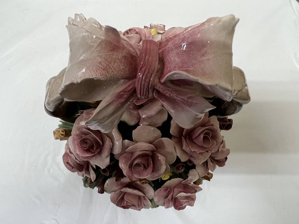 □アンティーク□CAPODIMONTE/カポディモンテ□イタリア製□陶花□花束 