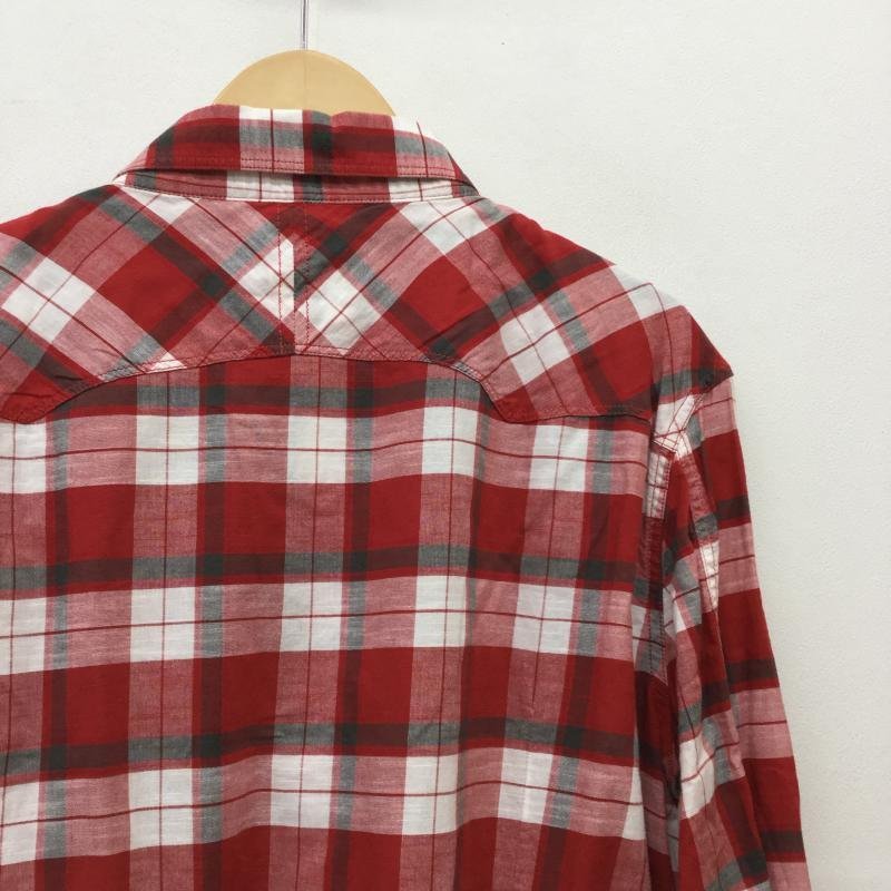 DIESEL XL ディーゼル シャツ、ブラウス 長袖 Shirt Blouse 白 / ホワイト / X 灰 / グレー / X 赤 / レッド / 10037833 DIESEL 長袖シャツ ストライプ ロングスリーブ 総プリント A14634