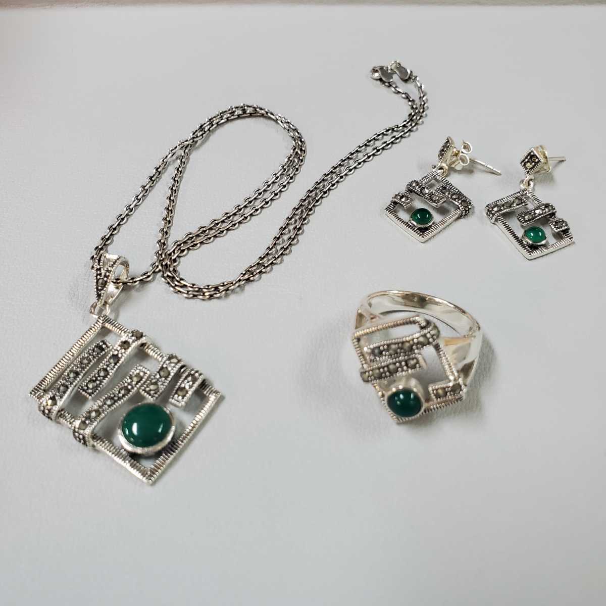 シルバーアクセサリー ネックレス リング ピアス 3点セット SILVER 925 