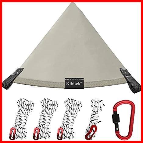 Ribitek タープ連結 タープアダプター ワンポールテント タープ 接続用 テントハット 撥水性 T/Cポリコットン 三層構造【テントロープ×4本_1