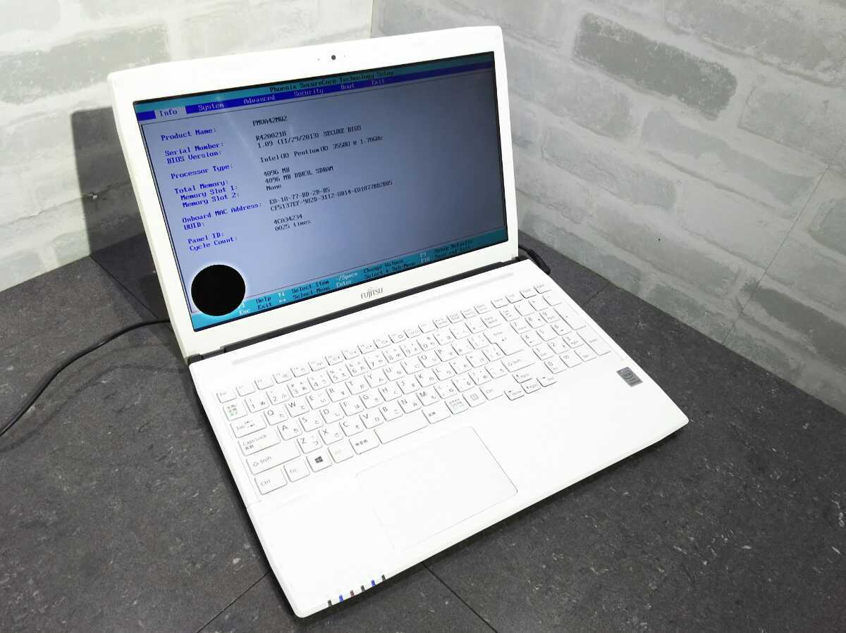 ジャンク品】管C58 FUJITSU LIFEBOOK AH42/M Pentium 3558U Bios起動OK