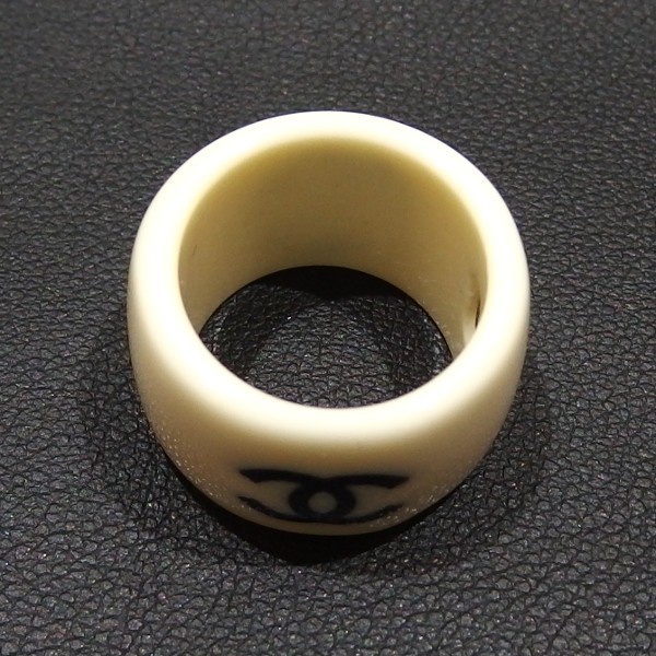 1円～☆良品 シャネル ココマーク カメリア プラスチック リング 指輪