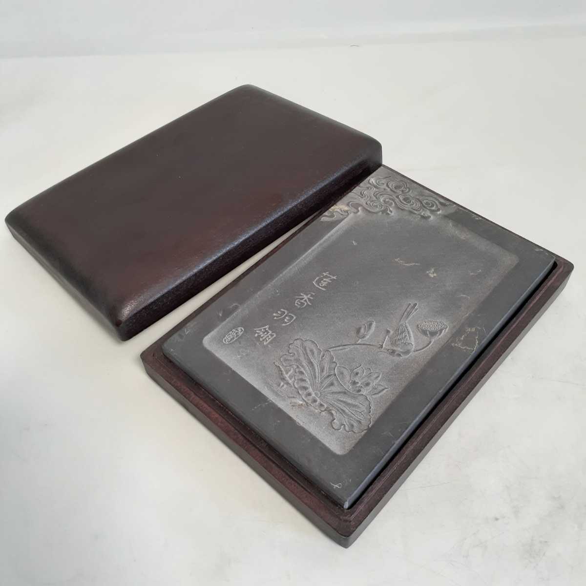 超激得，新品 043 すずり 端渓硯 上三坑 水岩 木製ケ一