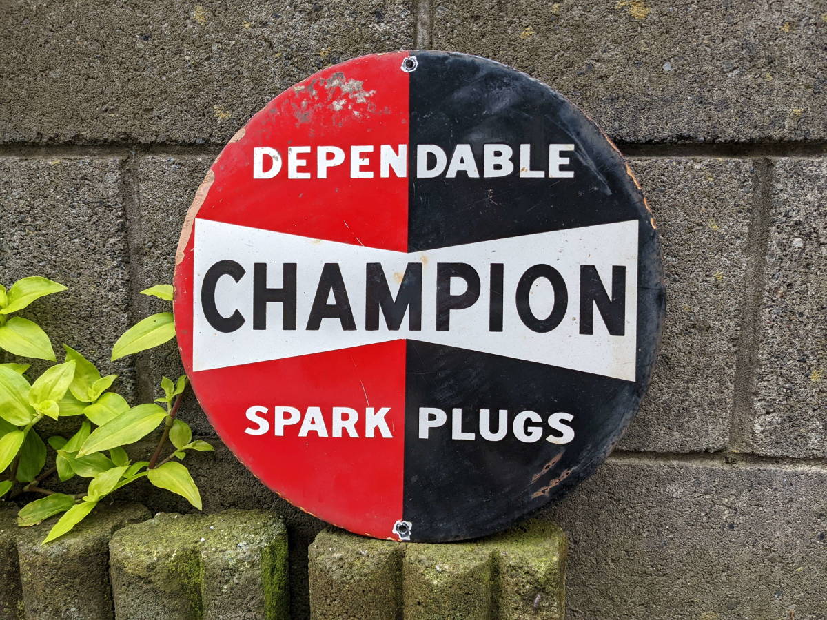 Champion Spark SPARK CHAMPION Vintage PLUGS ビンテージ Plug Sign 