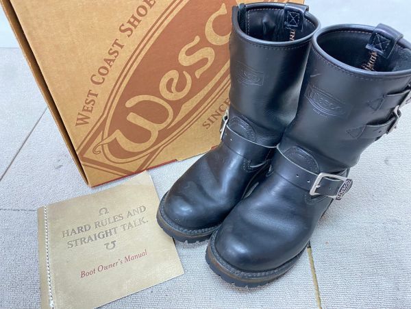 G085-U13-2107 WESCO ウエスコ エンジニアブーツ 4 1/2 C 24 06 BK7708LL100 ヴィンテージ 黒 ブラック メンズ 箱付き ⑤