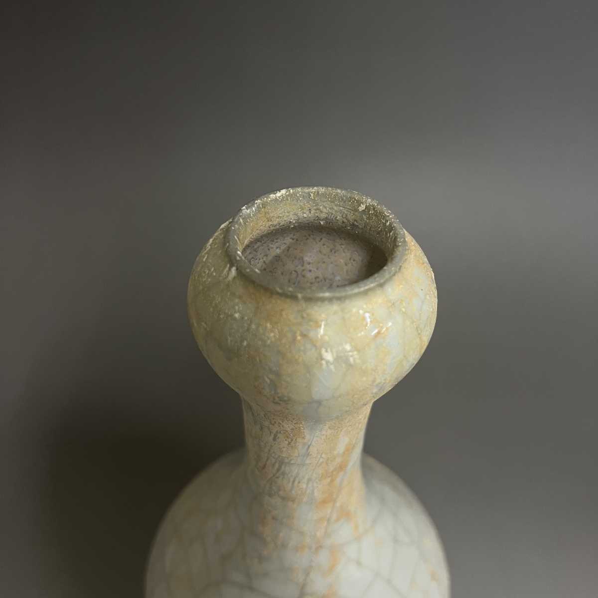 官窯 月白釉 中国 古陶磁器 花瓶 古玩 中国古美術 宋代 骨董品 梅瓶