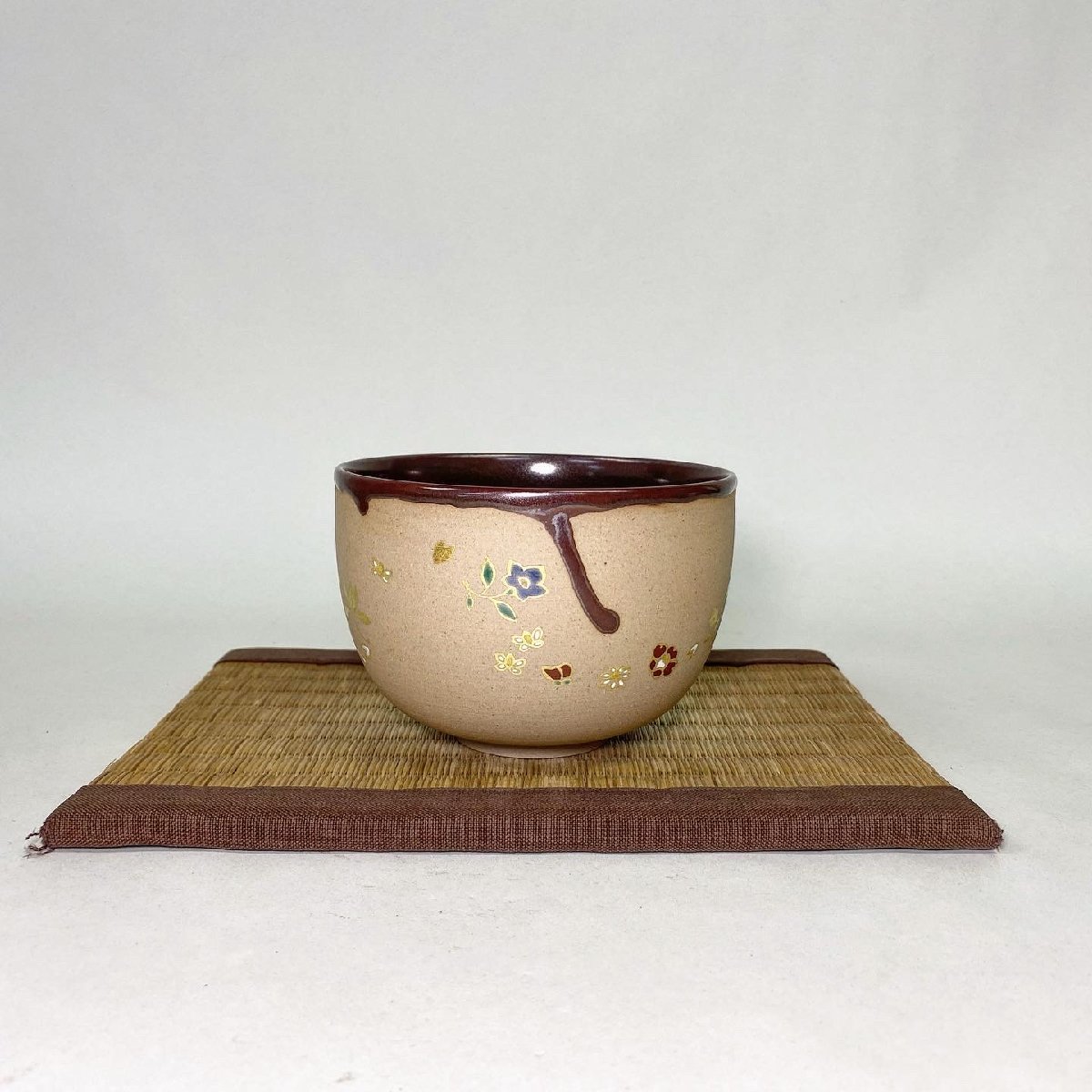 水出勝(宋絢) 安朱窯 乾山宇治十帖数茶碗 十客 絵替り 共箱 共布