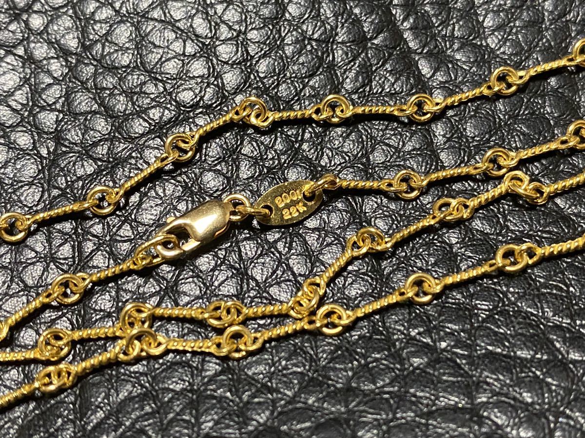 美品 CHROME HEARTS クロムハーツ 22k ツイストチェーン 20インチ / クロスチャーム ベビーファット タイニー ネックレス クロムハーツ HEARTS 22k ペーパーチェーン 18インチ ベビーファットクロス