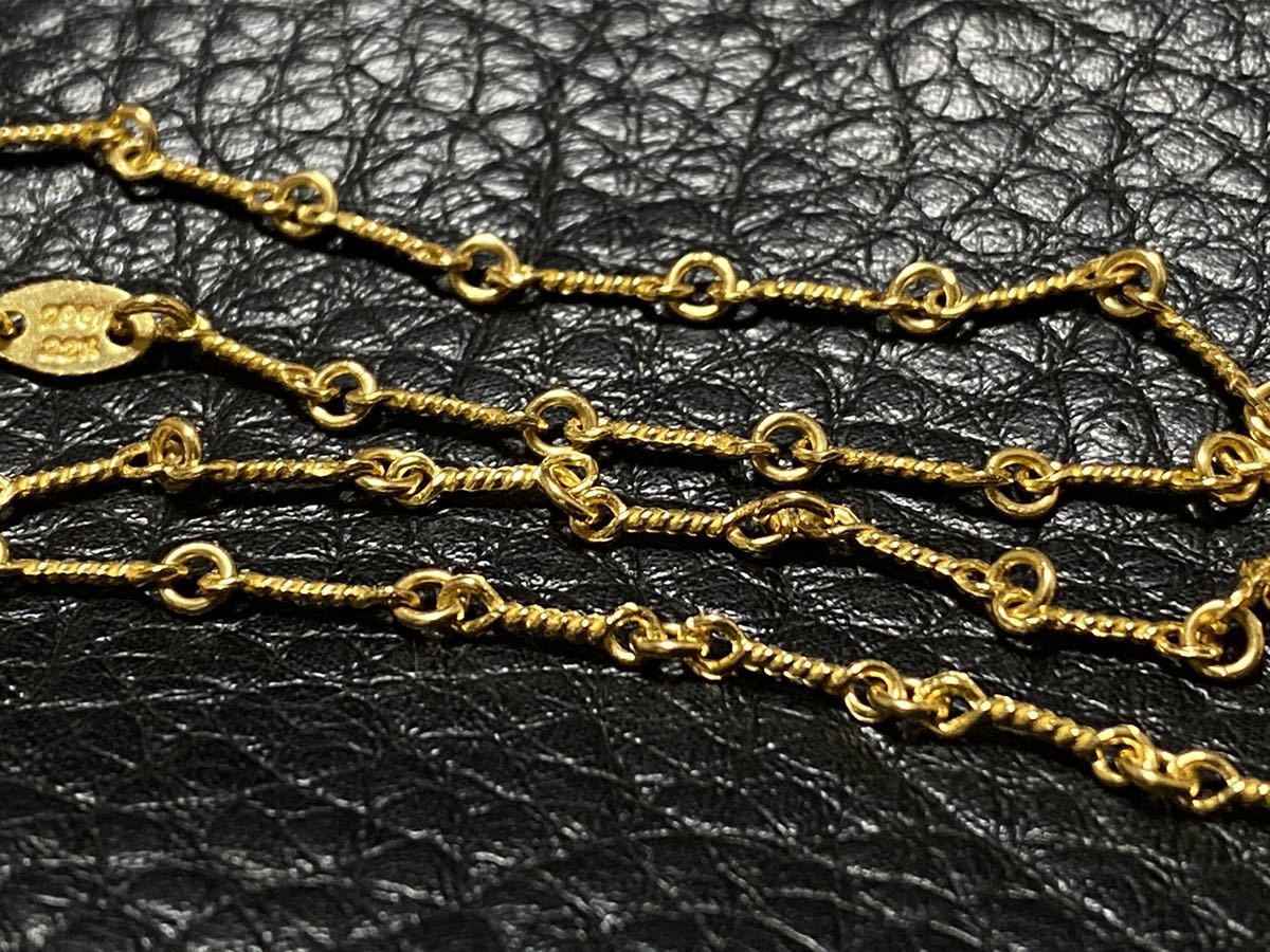 美品 CHROME HEARTS クロムハーツ 22k ツイストチェーン 20インチ / クロスチャーム ベビーファット タイニー ネックレス クロムハーツ HEARTS 22k ペーパーチェーン 18インチ ベビーファットクロス