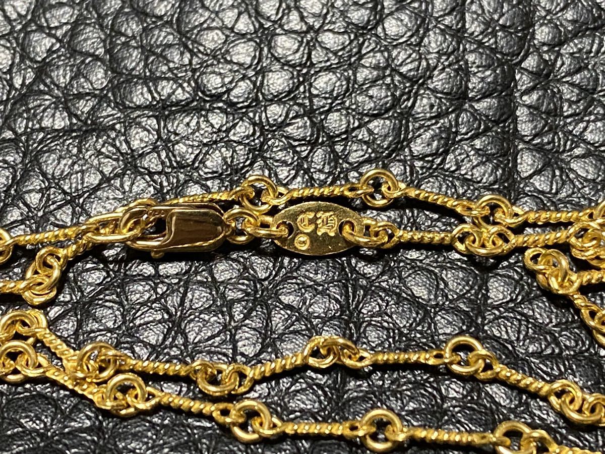美品 CHROME HEARTS クロムハーツ 22k ツイストチェーン 20インチ / クロスチャーム ベビーファット タイニー ネックレス クロムハーツ HEARTS 22k ペーパーチェーン 18インチ ベビーファットクロス