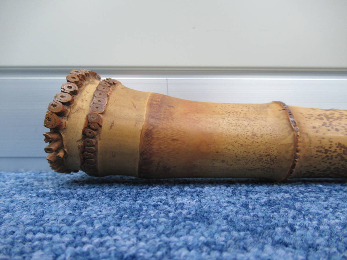 在銘 智之輔 二印】琴古流 尺八 銀三線？ 一尺九寸 約58cm