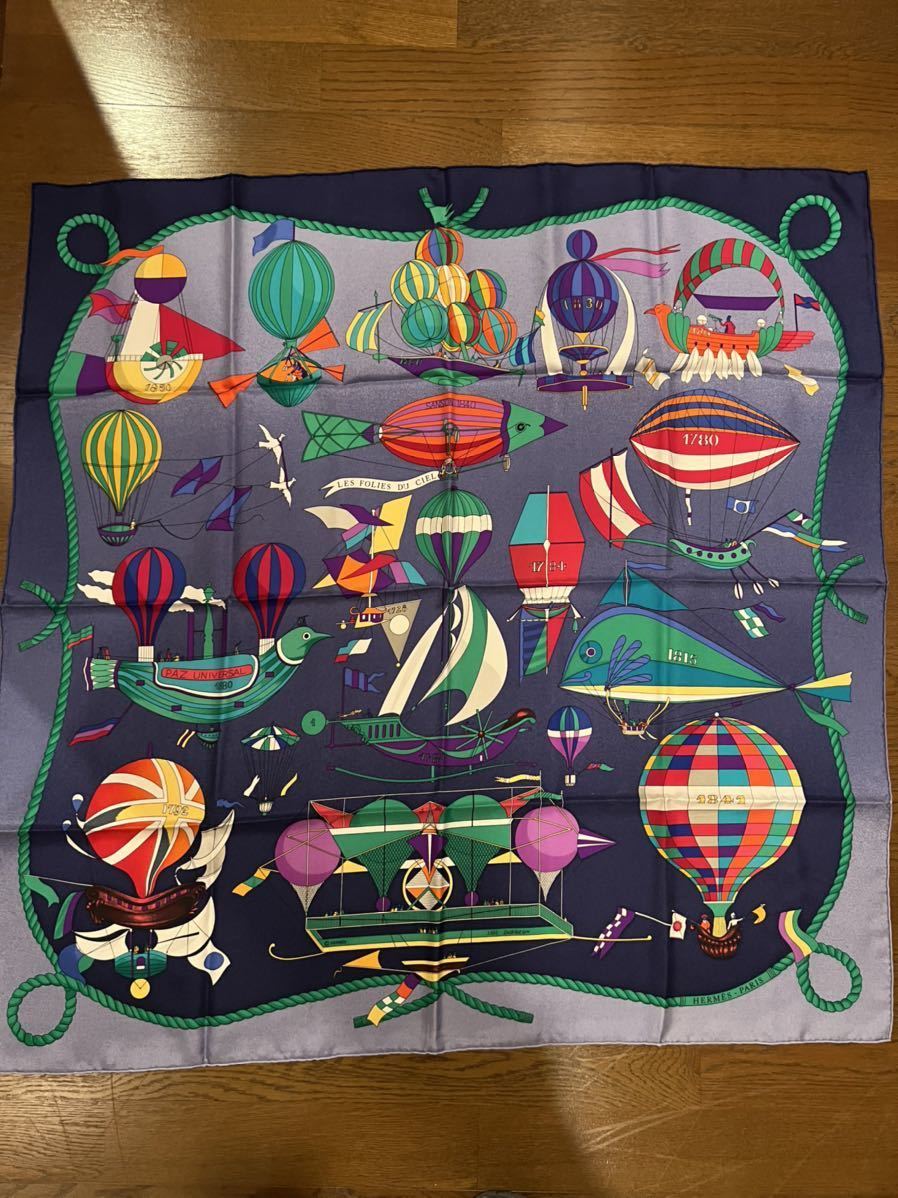 HOT，爆買い HERMES◆スカーフ/シルク/カレ90/LOIC DUBIGEON/大空の狂気//