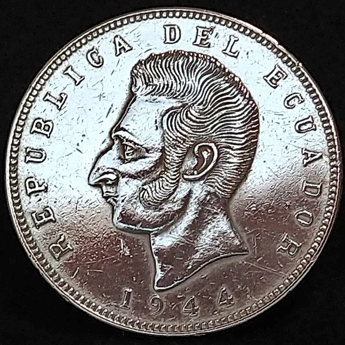 エクアドル銀貨 1944年 5スクレ / 25．06g(ラテンアメリカ