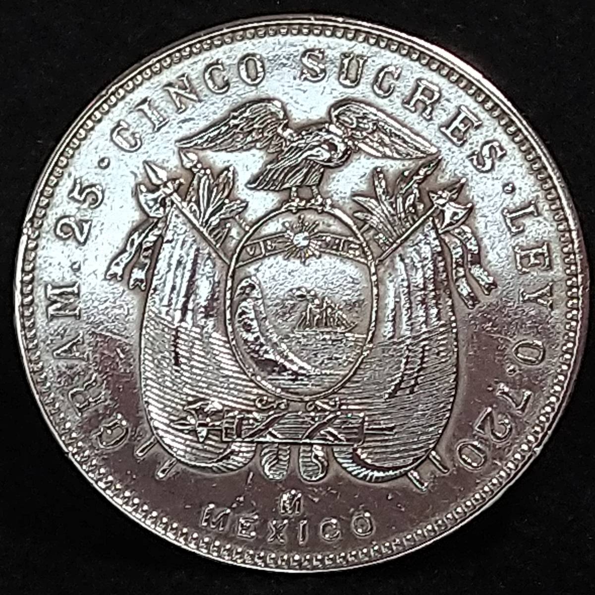 エクアドル銀貨 1944年 5スクレ / 25．06g(ラテンアメリカ