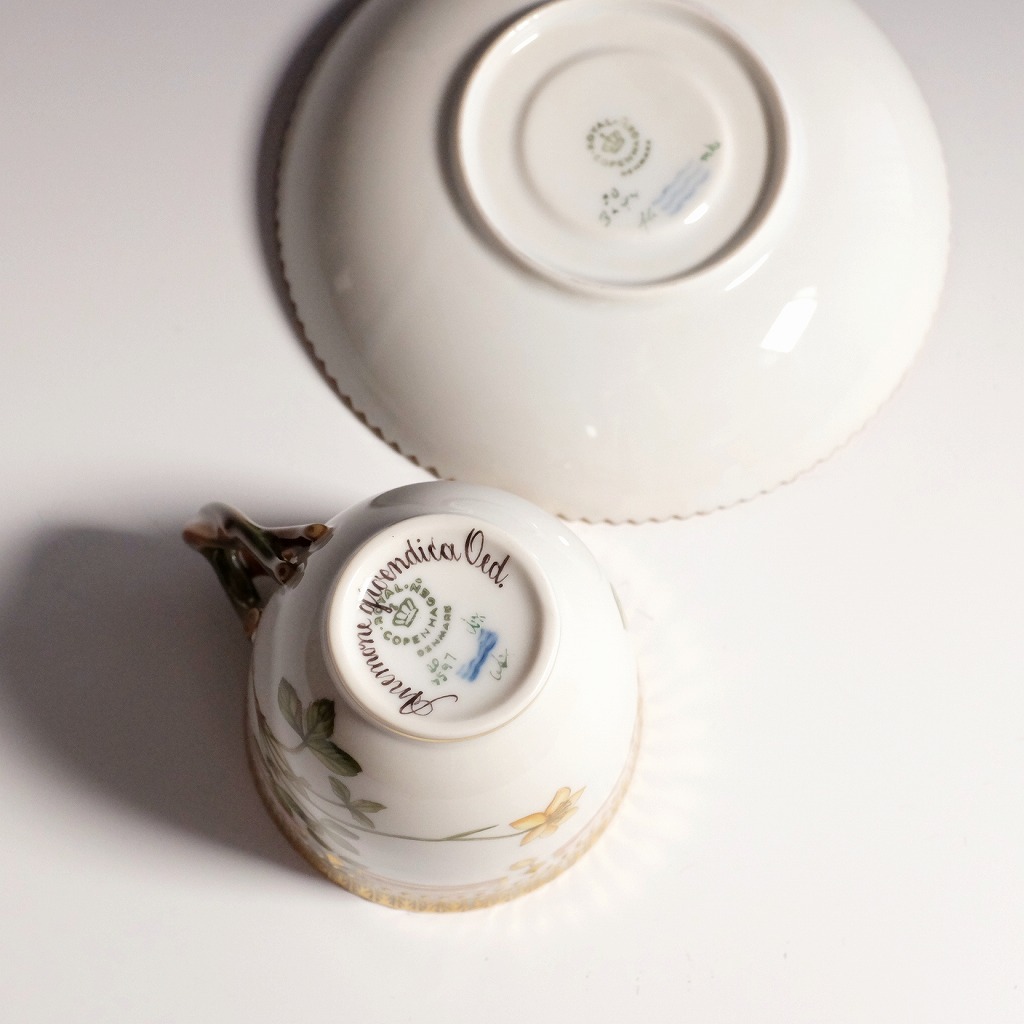 【美品】希少◆ロイヤルコペンハーゲン/Royal Copenhagen/フローラダニカ/Flora Danica カップ＆ソーサー６客セット◆最高峰◆金彩_8