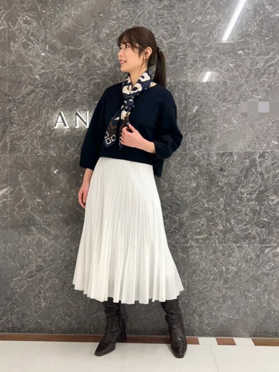 新品タグ付き☆ANAYI☆アナイ☆コットンシルクローンフレアスカート 