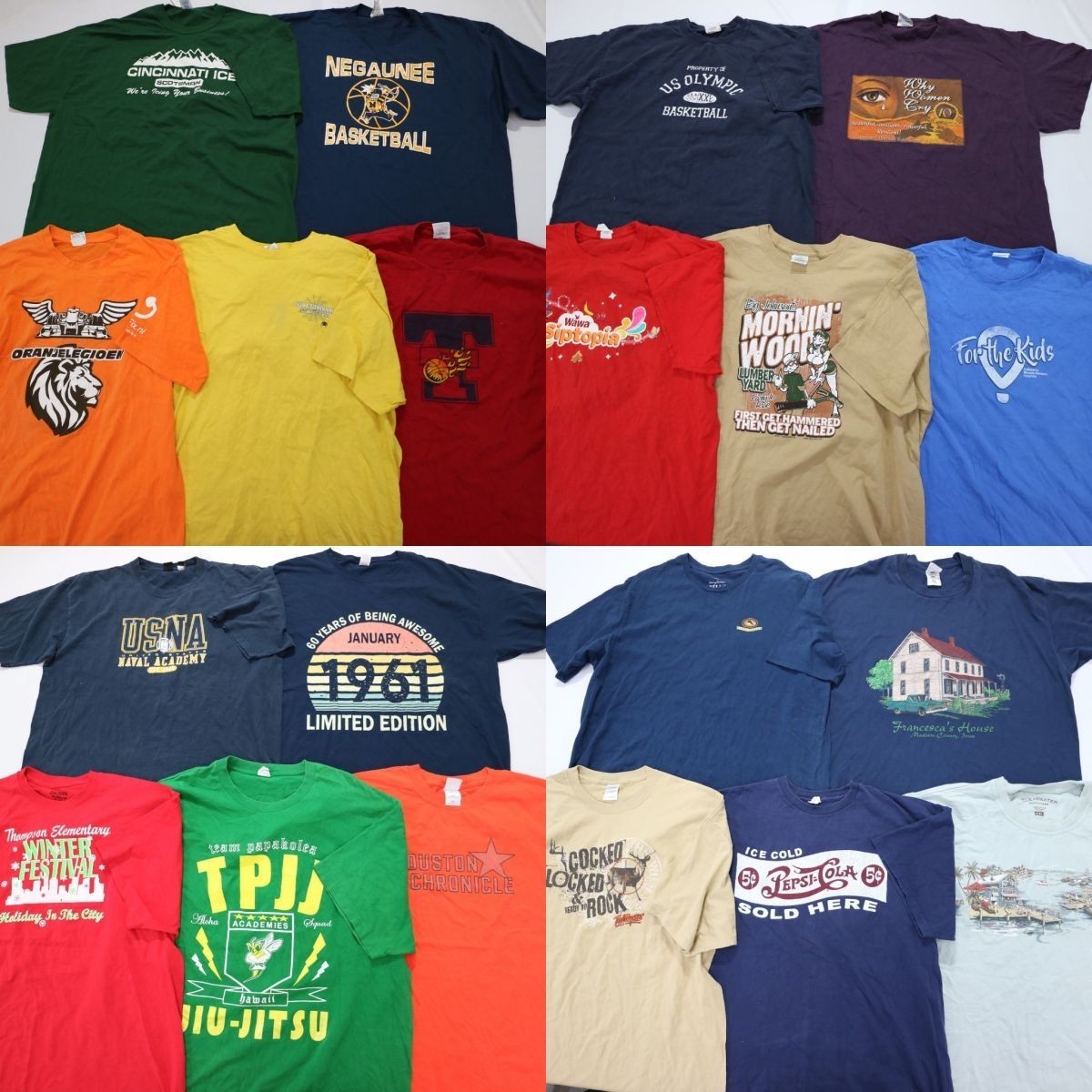HOT，定番人気 カラーTシャツ 半袖 set カレッジ 人物 英文字 他 メンズ2XL 20枚セット まとめ売り 古着卸 1円スタート 最落なし MG4483(文字、ロゴ)｜売買されたオークション情報、yahooの商品情報をアーカイブ XLサイズ以上