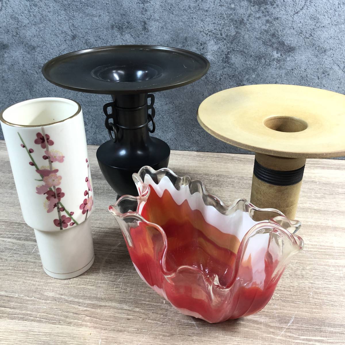 花台 花瓶 4点まとめ 雅仙 花器 花 花入れ 陶器 フラワーベース