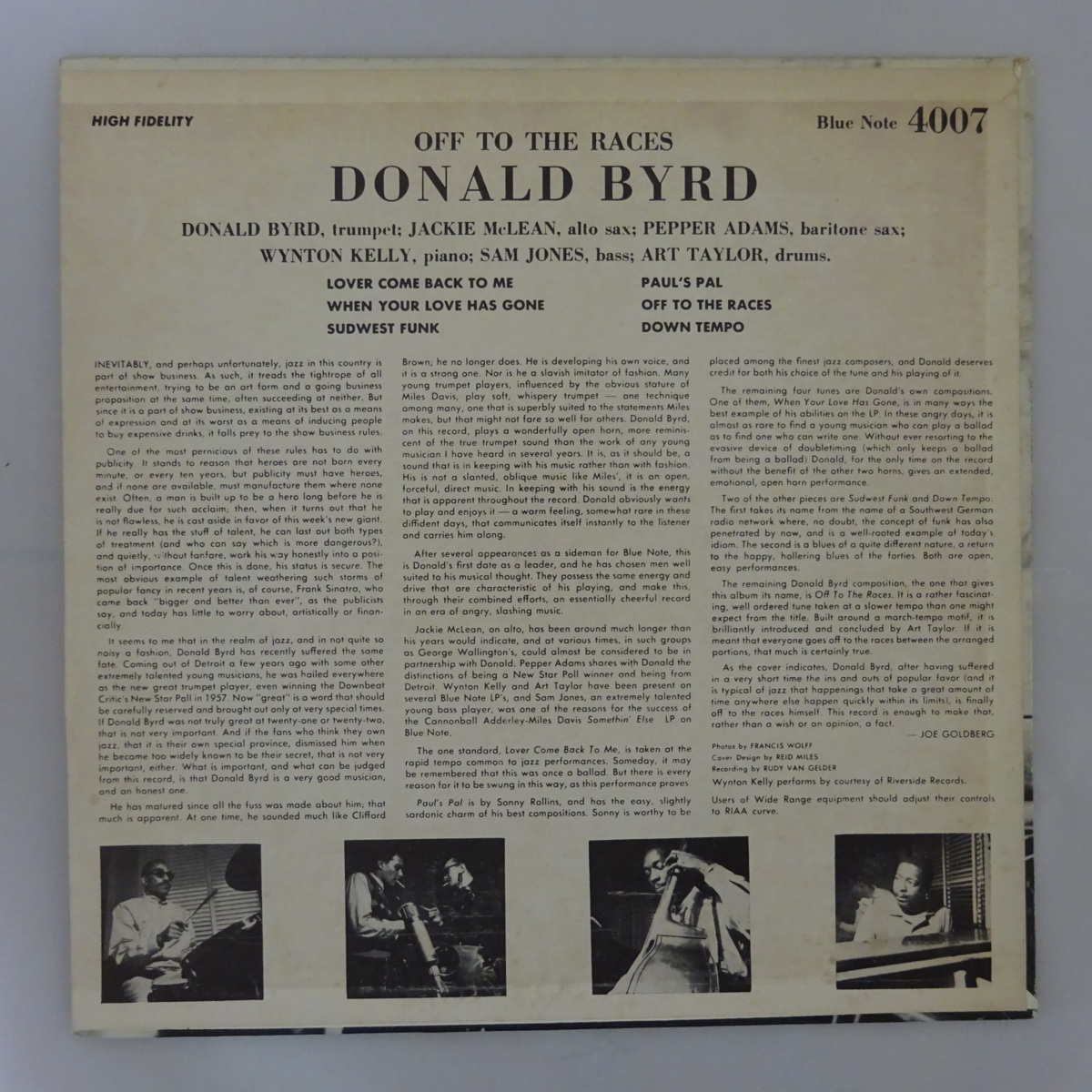 11164289;【US盤/BLUENOTE/UAラベ】Donald Byrd / Off To The Races Note Blue Records ブルーノート@85 | NOTE｣の名盤を、アナログ・レコードで“究極