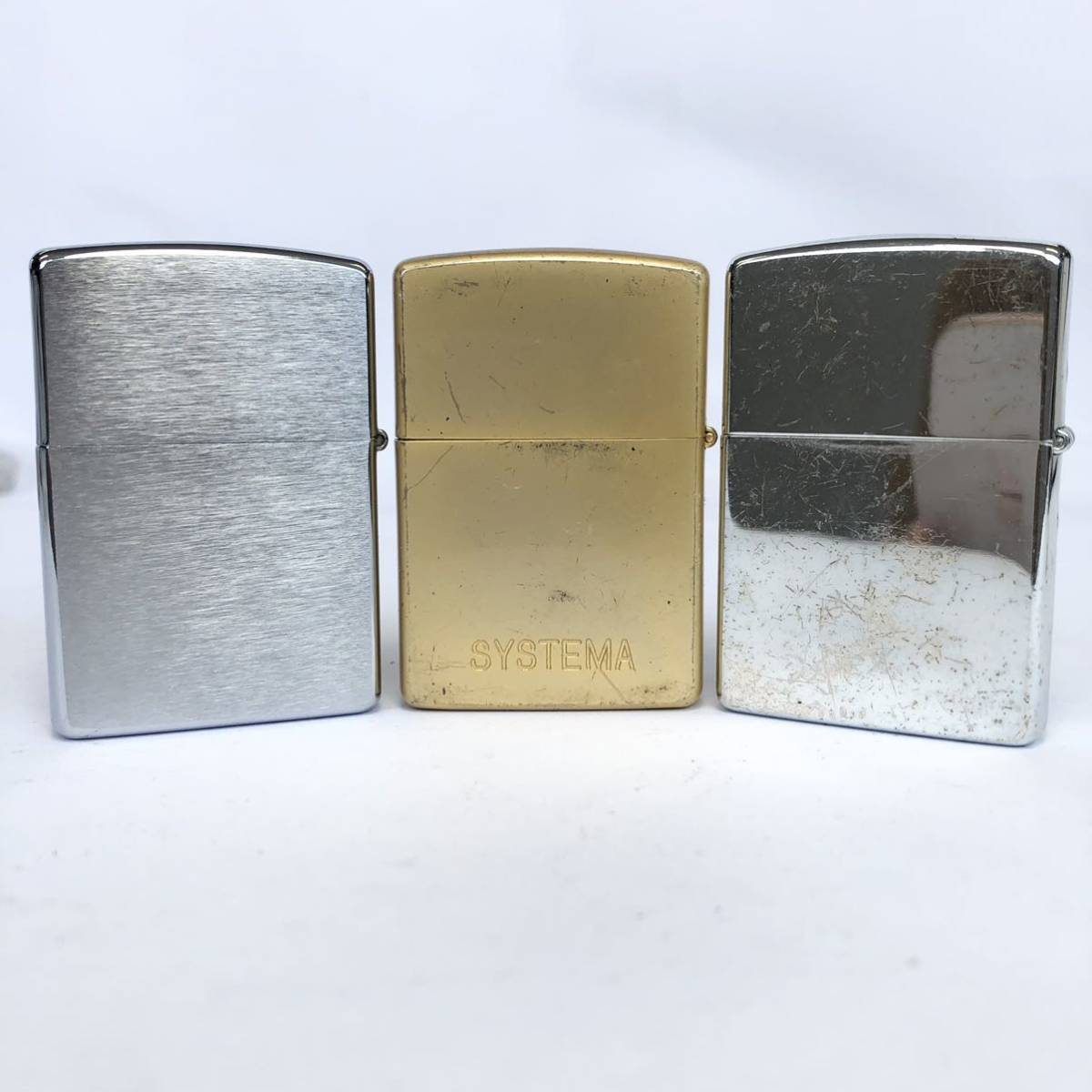 kkTK☆ZIPPO 立体モチーフ 3点まとめ☆ジッポ SYSTEMA LINEAR シルバー 