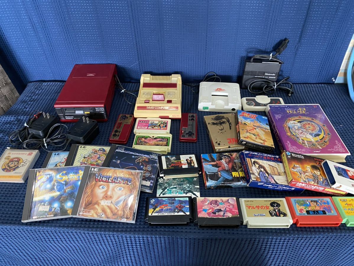 【大量セット】ファミリーコンピューター ディスクドライブ PCEngine カセット まとめ売り ジャンク 昭和レトロゲーム ご